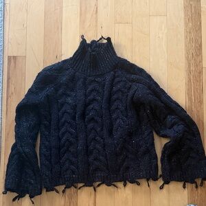 Neely black and gold turtleneck sweater medium